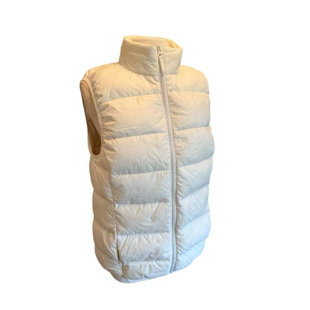 Puffy Vest Down Filling Winter White Two Outside and Inside Pockets Size XL - Picture 12 of 12